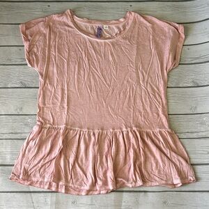 Alya Pink Ruffle Hem Top